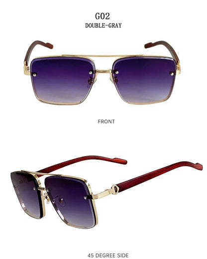 2024 Luxury Square Sunglasses For Men New Wooden Vintage Designer Fashion Glasses Sunglasses Women Vacation Gafas De Sol Hombre
