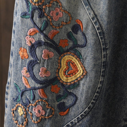 Fashion Y2K Women's Jeans plus Size Elastic Waist patch embroidery print Harem Pants Autumn Vintage Loose Ripped Denim Pants