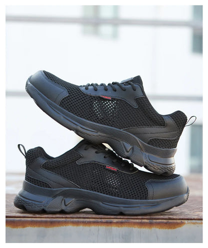 anti puncture men safety shoes summer breathable mesh work shoes industrial plastic toe sneakers construction insulated shoes
