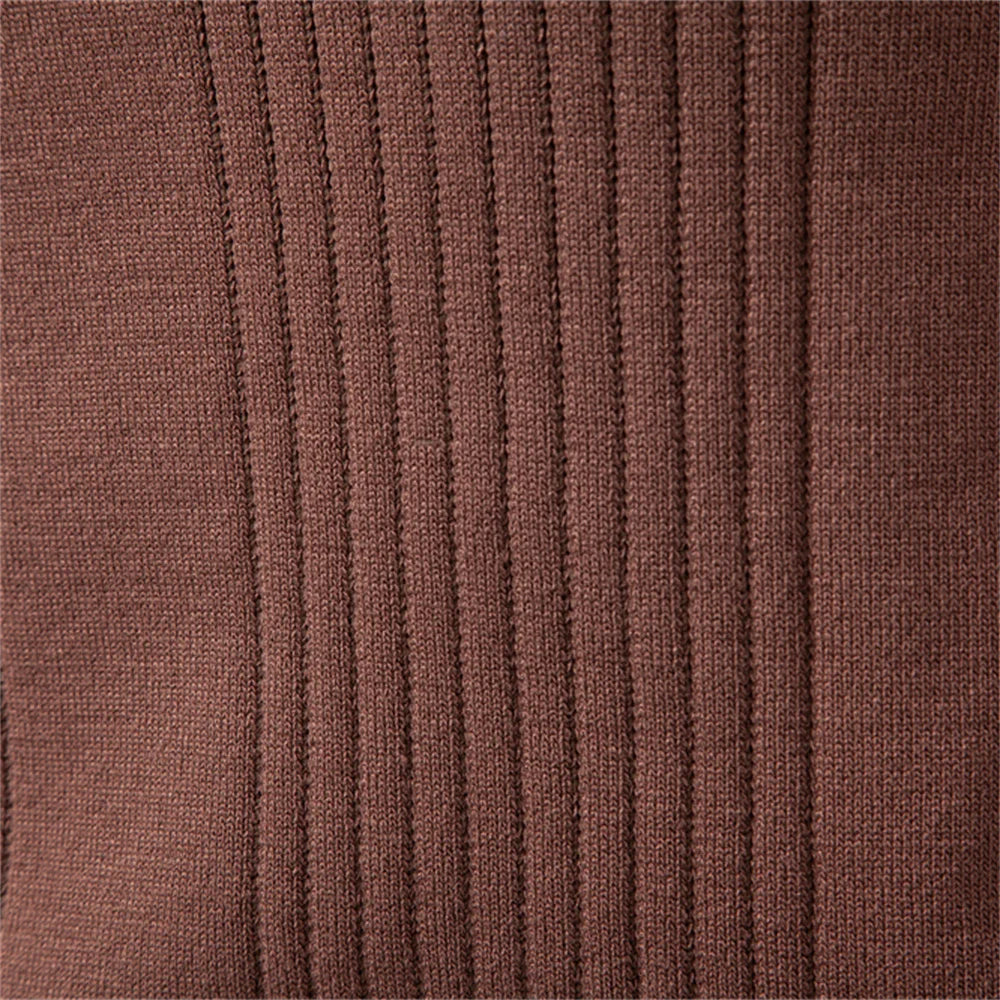 2025 Button Down Polo Shirt Men Solid Color Stripe Long Sleeve Fall Winter Luxury Warm Touch Business Casual Mens Polo Shirts