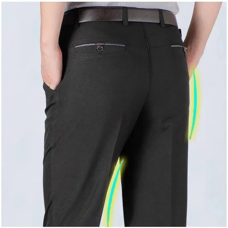 Mens Summer Casual Suit Thin Pants Classic Formal Business Fashion Autumn Thick Stretch Trousers Male Brand Clothes GOZBKF