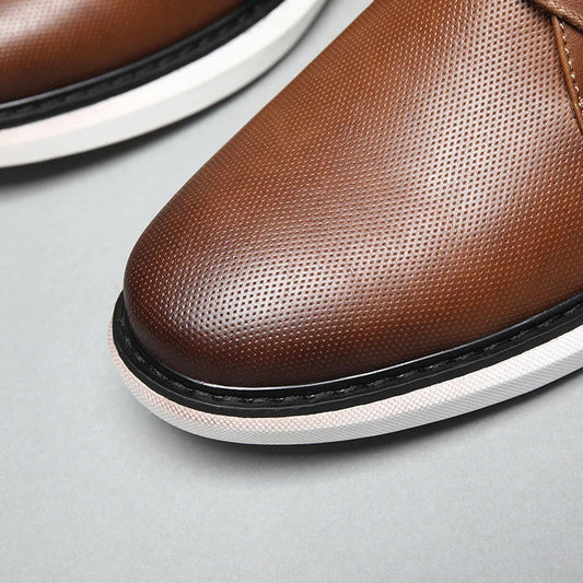 2025 Spring/Summer New Men Shoes Comfy Luxury Brand Men Casual Shoes Lace Up Business Style Dress Shoes BHKH Men Shoes