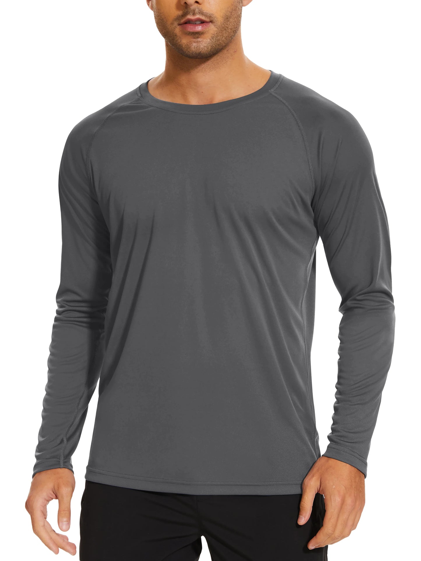 Men's Sun Protection T-shirts Summer UPF 50+ Long Sleeve Performance Quick Dry Breathable Hiking Fish T-shirts UV-Proof