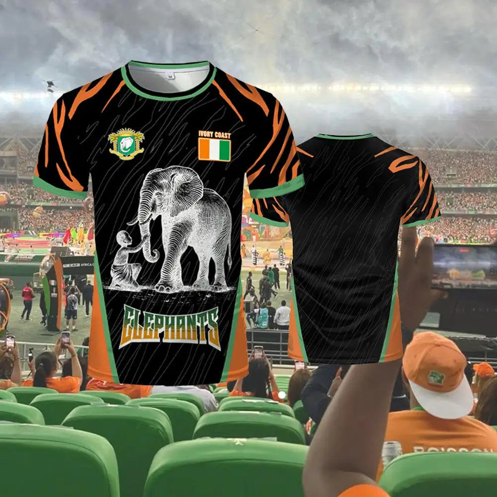 2025 New Ivory Coast Themed T-Shirt Outdoor Sports Breathable Quick-Drying Jersey Unisex Africa Cup Of Nations Fan Jersey