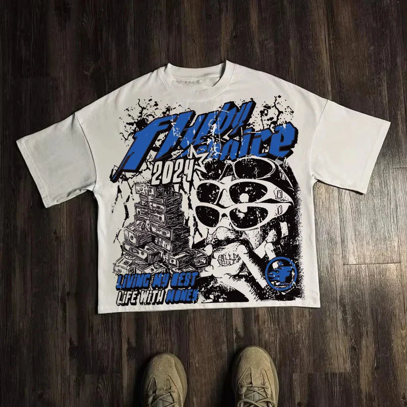 Harajuku Letter Graphic T Shirts Y2k Tops Men Women High Street Oversized T Shirt Pro Choice Streetwear Vintage Tee Clothing