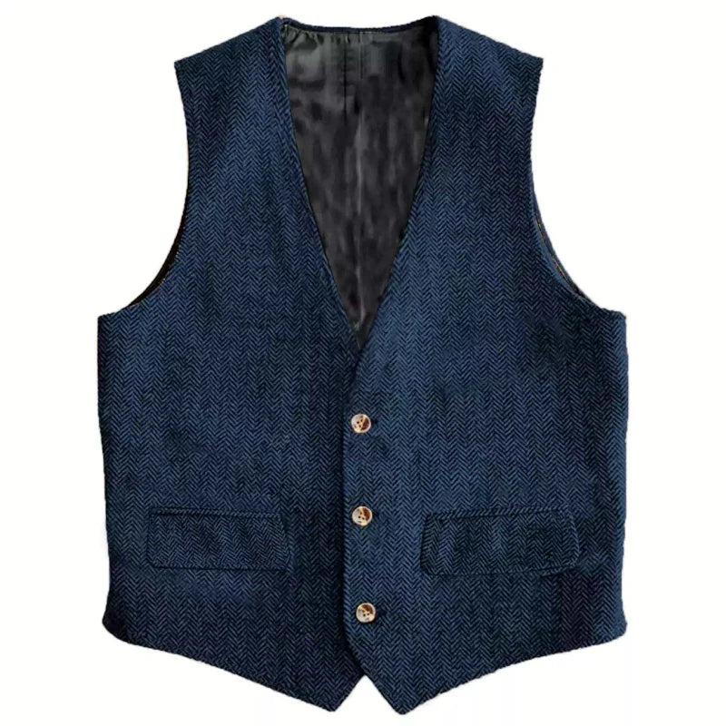 Men Vest Brown Herringbone Single Button Waistcoat Vintage Regular Slim For Wedding Banquet Work Business Casual Men Suit Vest