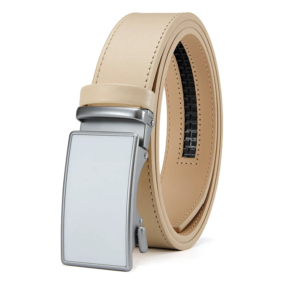 Men Belt Genuine Leather High Quality Buckle Jeans Cowskin Casual Belts Business Cowboy Male Automatic Buckle Belt for Women