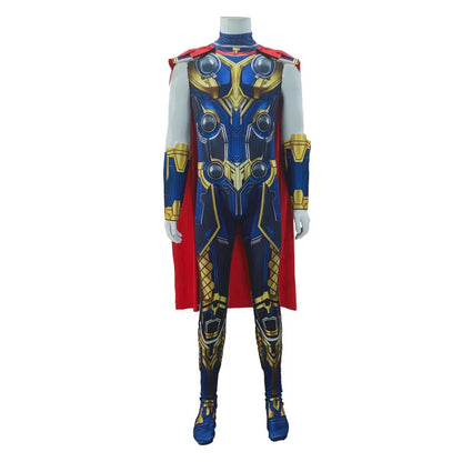 Thor Love and Thunder Cosplay Costume TV&Movie Superhero Suit Halloween Felt Sleeves Costumes with Cape for Kids Adult