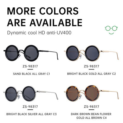 Round Steampunk Sunglass Men Vintage Punk Sunglasses Women Trendy Retro Fashion Glasses Gafas De Sol Hombre Lunette Soleil Femme