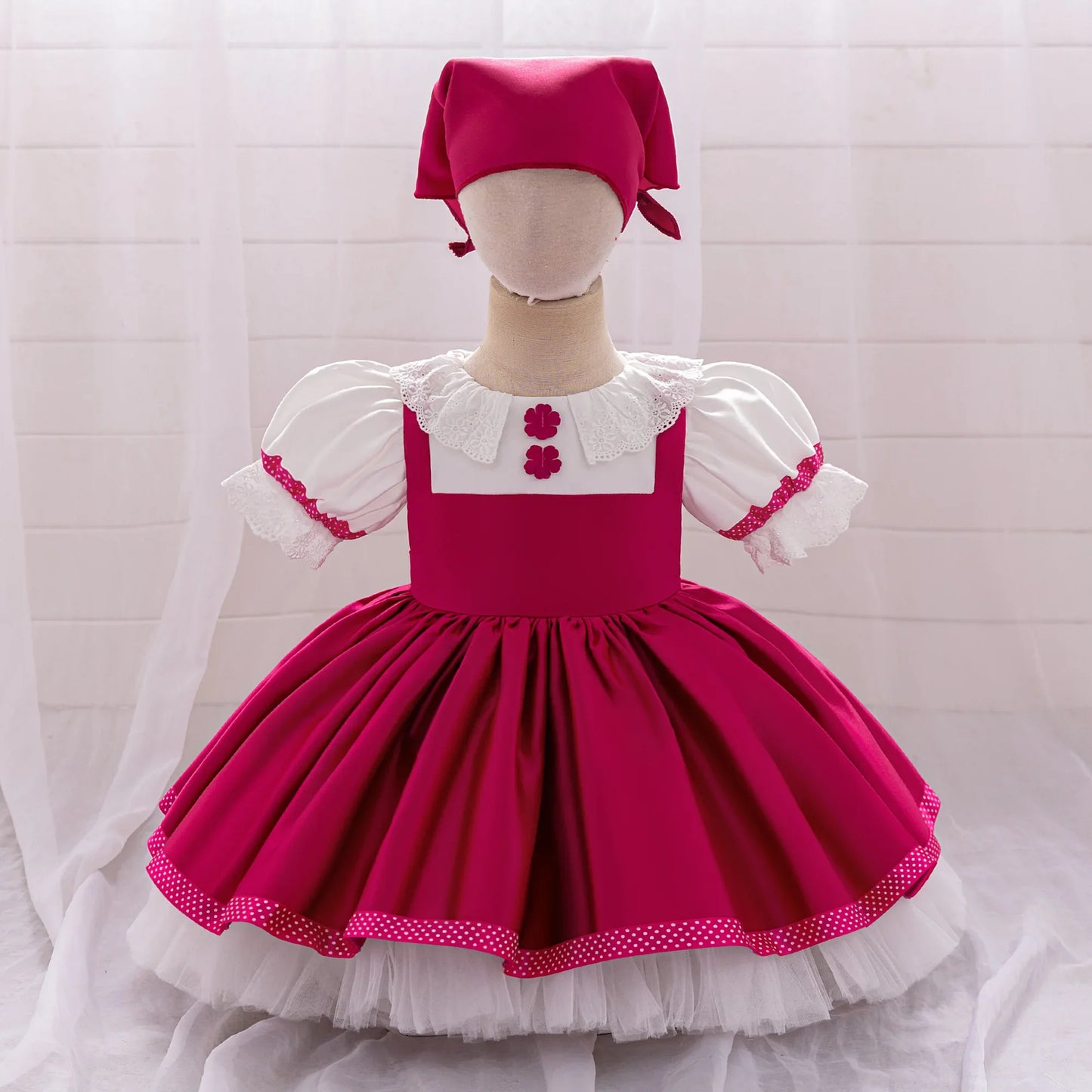 Maid Bear Party Baby Girl Dresses Toddler Lolita 1st Birthday Princess Prom Dress for Baby Bears Wedding Bridesmaids Kids Clothe