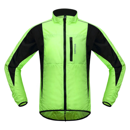 Men Windproof Water-repellent Reflective Cycling Jacket MTB Bicycle Long Sleeve Windbreaker Bike Coat Jersey