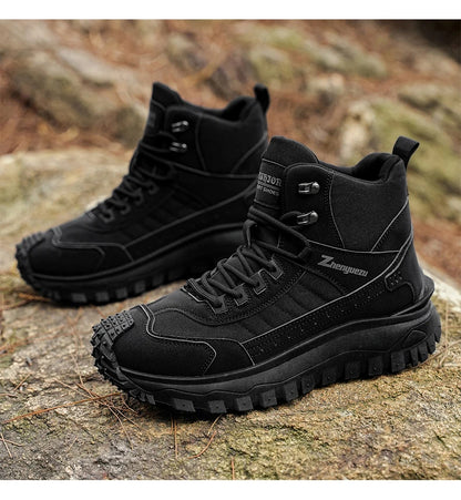2026 New Outdoor Boots Men's High Top Thick Bottom Tactical Shoes Large Size 47 Hiking Sports Workwear Shoes 48 Casual Style