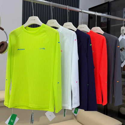 Man Mountain Outdoor Mesh Long Sleeve, Quick-Dry Breathable & Stretch Round Neck Top Unisex