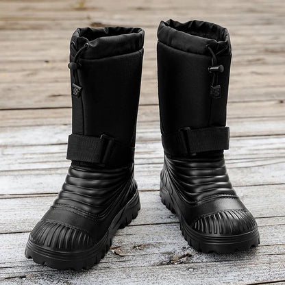 Men's New Snow Boots for Autumn and Winter, Fleece-Lined and Thickened, Cold-Proof, Outdoor Warm, Waterproof, Anti-Skiing, Hiking Boots