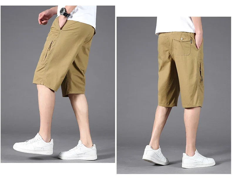 Plus Size Men's Shorts Casual Cargo Shorts Summer Cotton Work Shorts Outdoor Sweatpants Cool Breathable