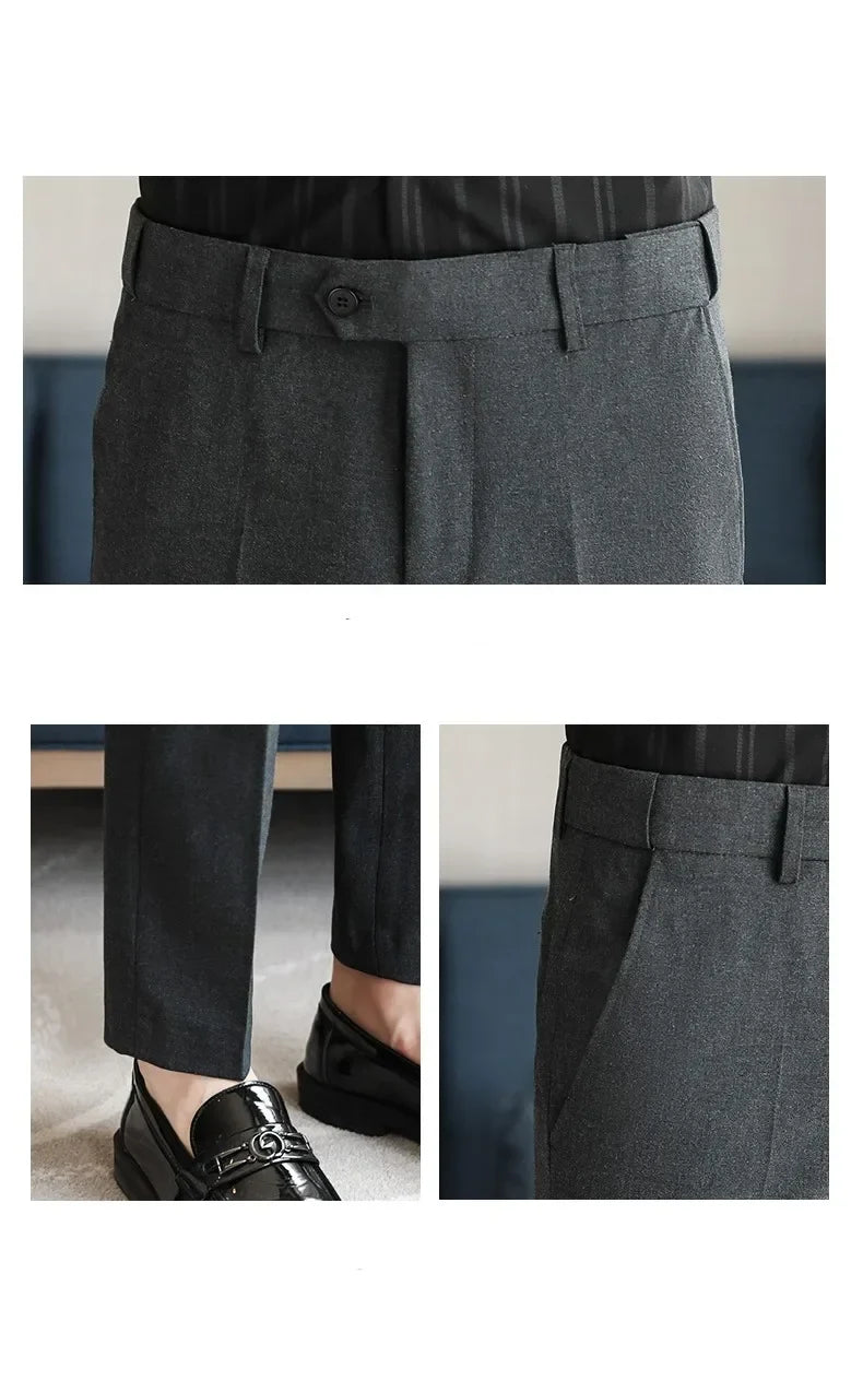 Plus size 44 42 40 Men Business Social Suit Pant 2024 Spring Formal Slim Wedding Trouser Mens Brand Fashion Casual Dress Pants