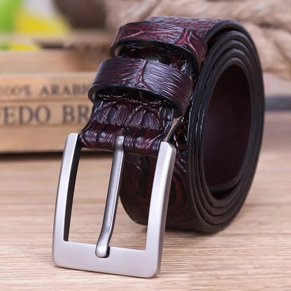3.8CMNew Fashion Luxury Crocodile Skin Design men belt Genuine Leather Pin Buckle Alligator Jeans belts for Men's Cinto