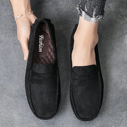 Fashion Suede Men Casual Shoes Breathable Leather Mens Loafers Slip on Male Driving Shoes Luxury Brand Comfortable Boat Shoes