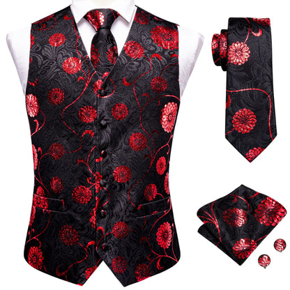 20 Color Men's Vests Tie Business Formal Dress Slim Sleeveless Jacket 4PC Hanky Cufflink Blue Paisley Suit Waistcoat