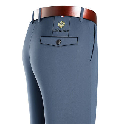 Mens Business Casual Pants Stretch Dress Pants Wrinkle Free Suit Pants Embriodery 4-Way Stretch Formal Dress Pants