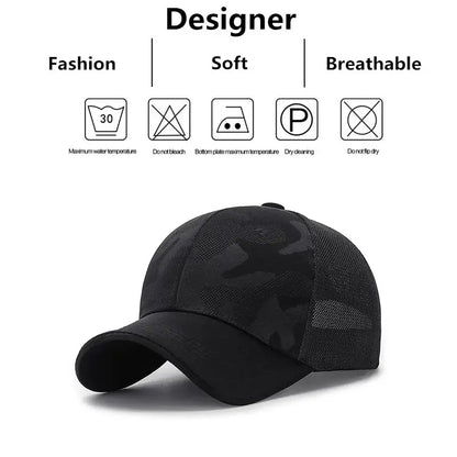 Unisex Light Plate Camouflage Breathable Baseball Net Caps Spring and Autumn Outdoor Adjustable Casual Hats Sunscreen Hat