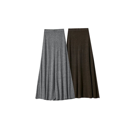 Knitted Skirts For Women 2025 Spring New Gentle A-line Long Skirt Loose Solid Color Elegant Versatile Woman Clothes12553045