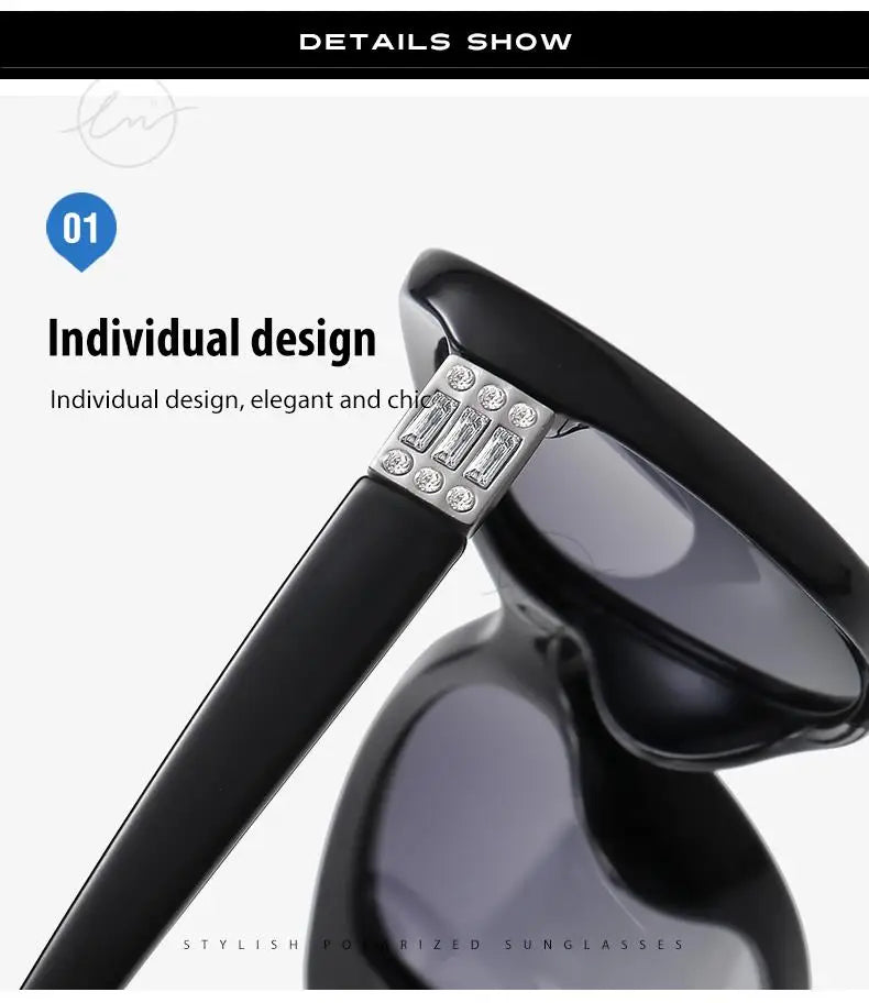 Brand Young Style Women's Sunglasses Gradient Polarized Driving Glasses Luxury Design Ladies Elegant Lunette De Soleil Femme