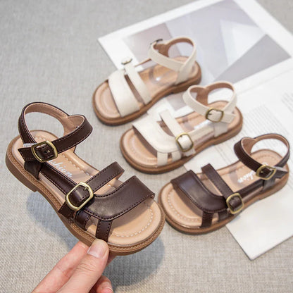 Children's Summer Sandals Hollow-out Woven Fashion Girls Beach Sandals Simple Fashion Kids Causal Flats Shoes Size 26-36