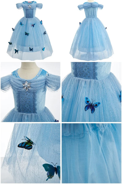 Children Princess Clothing Kids Elsa Anna Cinderella Rapunzel Party Cosplay Dresses Little Girls Christmas Halloween Dress Up