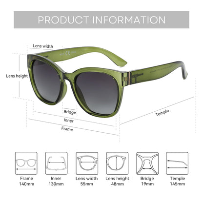 Fashion Original Thick Butterfly Frame Polarized Sunglasses for Women Chunky Uv400 Protection Shade Cat Eye Sun Glasses