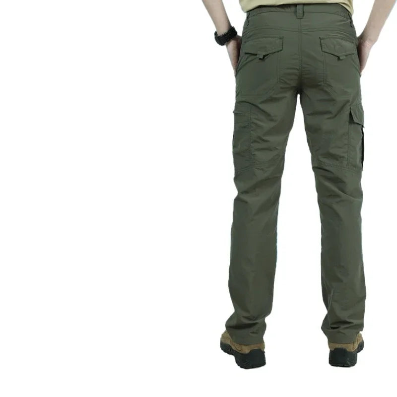 Men's Summer Thin Quick Dry Tactical Cargo Pants Army Outdoor Camping Hiking Pants Casual Trousers Male Sports Fishing Pants