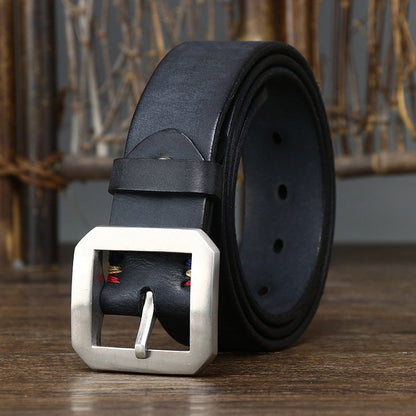 3.8CM Thick Cowhide Genuine Leather Casual Jeans Belt Men High Quality Stainless Steel Buckle Luxury Male Strap Cowboy Cintos