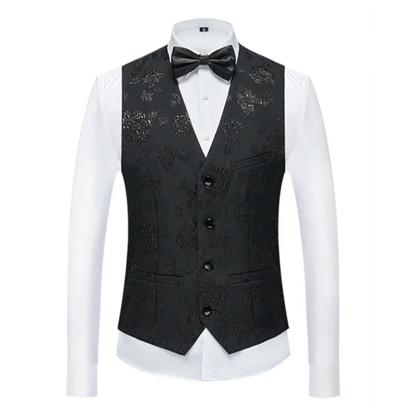26 Colors Men's Suit Vest Single-breasted V-neck Vests Jacket Men Wedding Party Waistcoat Red Blue Green White Pink
