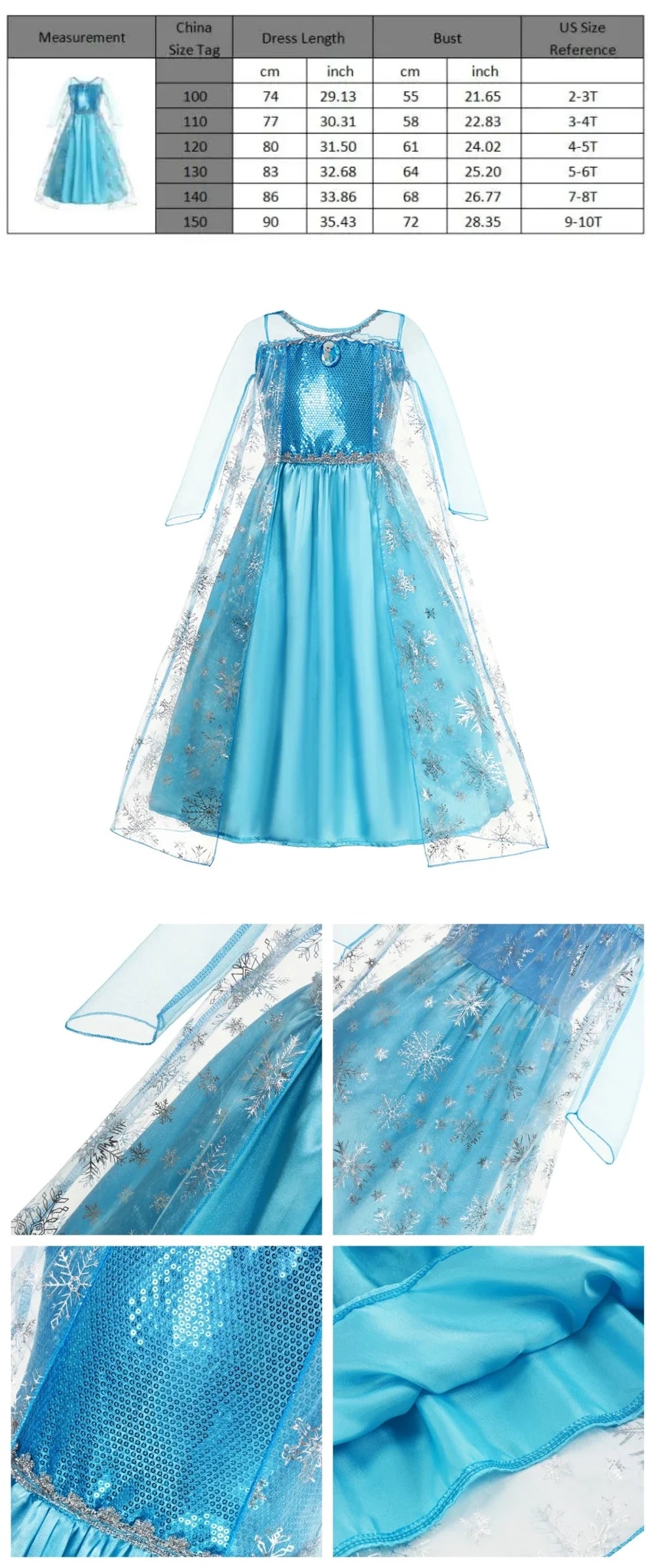 LED Girls Snow Kids Queen Costumes Girls Carnival Party Prom Gown Elsa Robe-Playing Children Princess Dress Birthday Dress