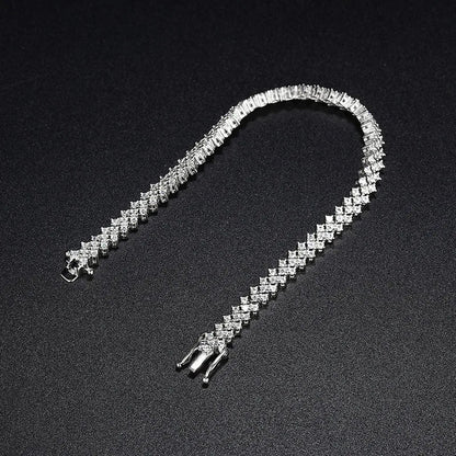 2025 New In Real D Color Full 1.4mm Moissanite Tennis Bracelet For Women S925 Silver Diamond Link Chain Bracelets Wholesale