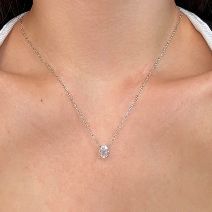 1/2/3Carat Oval Cut Solitaire Moissanite Pendant Necklace with certificate Diamond  Neckchain for women s925 silver Fine Jewelry