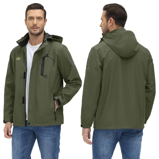 Spring Autumn Lightweight Jackets Mens Mesh Lined Waterproof Rain Jacket Outdoor Fishing Hiking Jacket Male Windbreaker