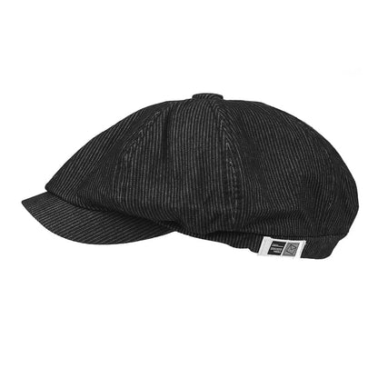 Stripe Newsboy Cap Peaky Casual Octagonal Hat Vintage Soft Berets Cap Visor Gatsby Flat Ivy Hat Four Seasons
