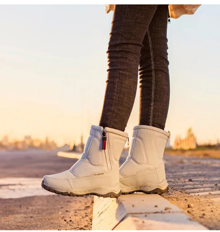 Men Boots 2026 Winter Shoes For Men Warm Snow Boots Mid-calf Men Warm Shoes Thick Plush Winter Boots For Men Women Cotton Shoes