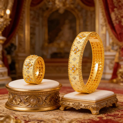 Luxury African Bangle Ring Sets Fashion Dubai Bridal Jewelry Sets For Women Wedding brincos para as mulheres 2024