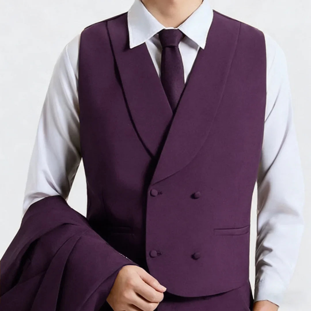 Men Vest Gray With Lapel Double Breasted Solid Waistcoat For Wedding Banquet Office Business Work Casual Daily Men Suit Vest