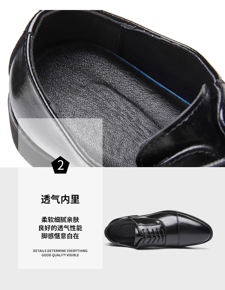 High Quality Men Genuine Leather Shoes Luxury Designer Oxford ShoesMale Business Office Brogue Dress Shoes for Men Wedding Shoe