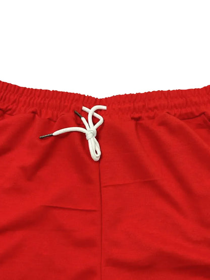 EUROPEAN AND AMERICAN MEN'S SUMMER MEN'S LOOSE SET SHORT SLEEVED SHORTS SPORTS CASUAL ROUND NECK TWO-PIECE SET MEN'S S-3XL