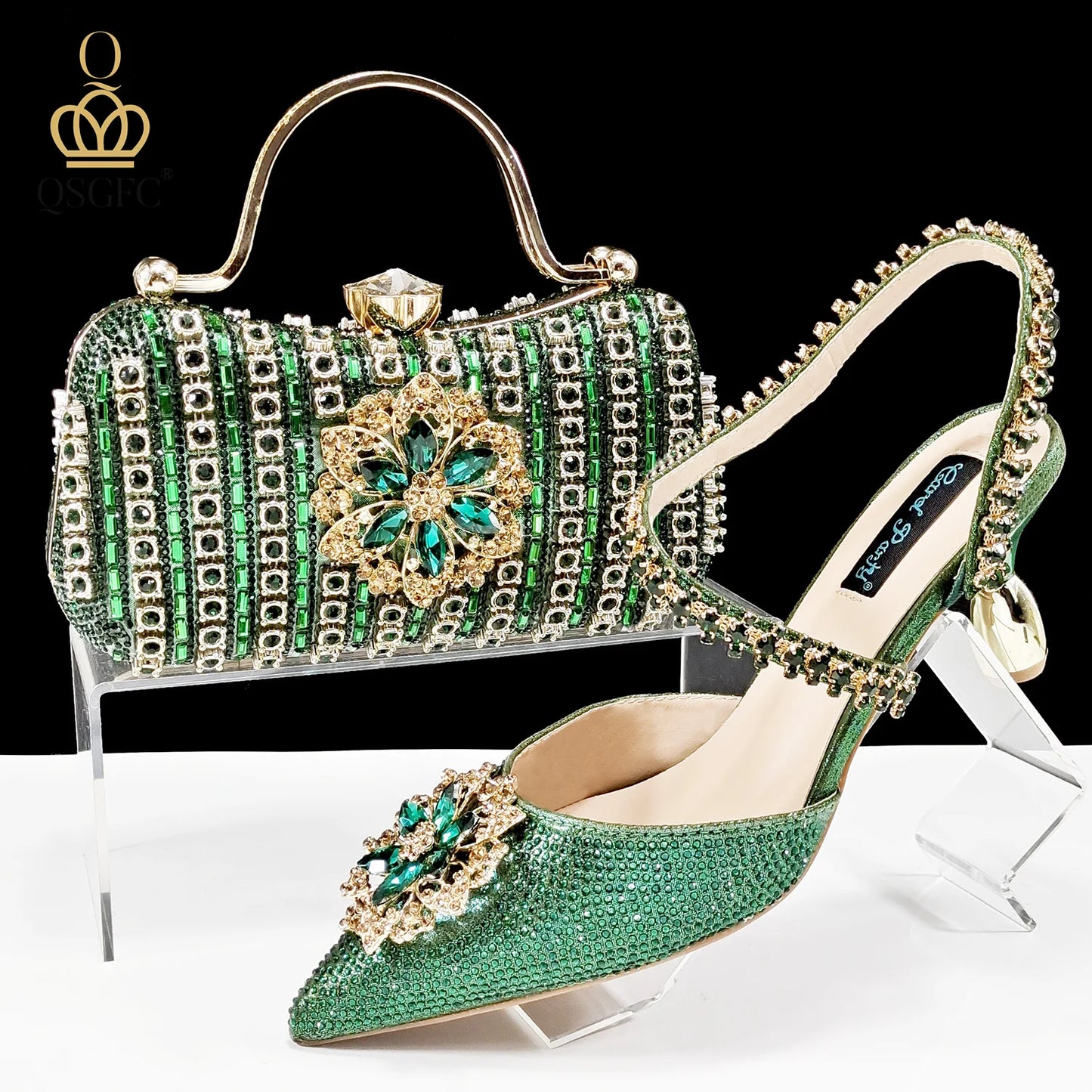Festive Elegance: Dazzling Heels and Chic Clutch Perfect Combination Of Shoes And Bags for Party Occasions