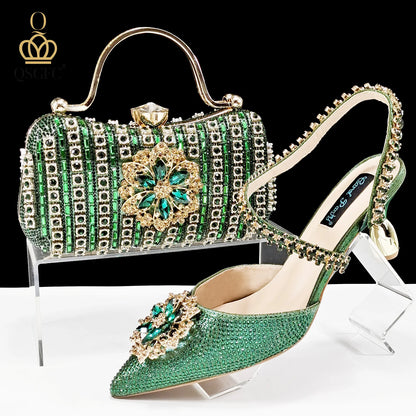 Festive Elegance: Dazzling Heels and Chic Clutch Perfect Combination Of Shoes And Bags for Party Occasions