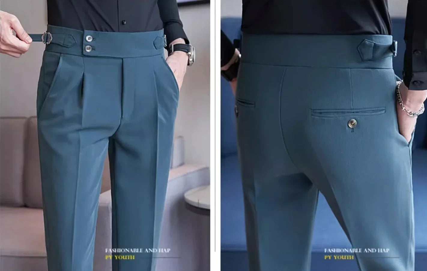 Yellow Men's Suit Pants, Fashion Slim Dress Trousers ,White Black Blue Green Pantalones Hombre Fall/Winter Male Pant, 2025 New