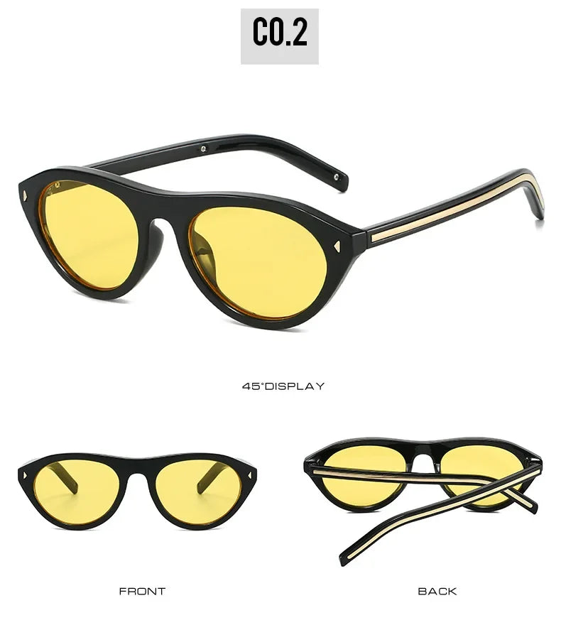Top Selling cat eye sunglasses for women vintage small frame gradient uv400 sun glasses men retro hip hop driving shades