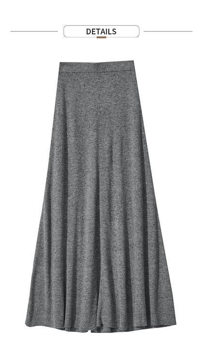 Knitted Skirts For Women 2025 Spring New Gentle A-line Long Skirt Loose Solid Color Elegant Versatile Woman Clothes12553045