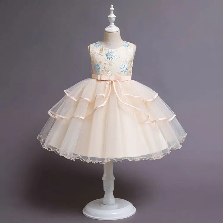Fashion Prom Flower Girl Dresses Summer Kids Dresses for Girls Lace Sleeveless Children Girls Party Dress 2-10 Years