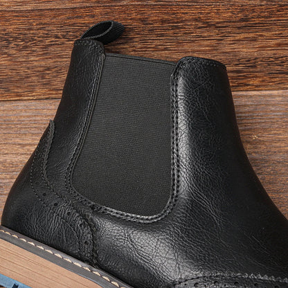 Size 7-13 Brogue Chelsea Men Boots Classical American Style Leather Boots